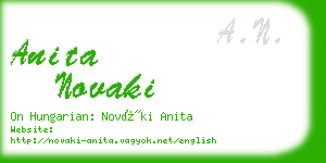 anita novaki business card